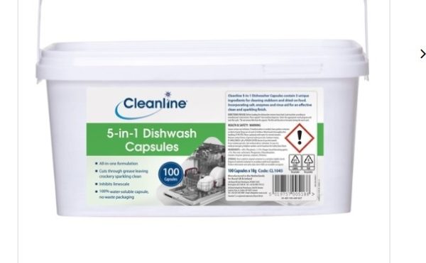 Cleanline Dishwasher Tablets 5 in 1. Box/100